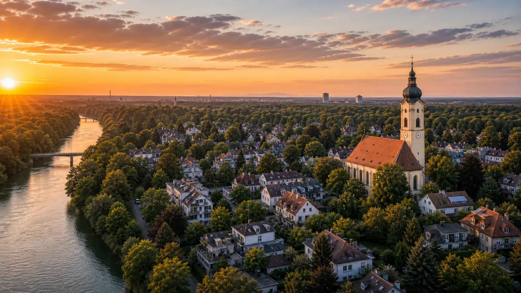Stadtansicht Pullach im Isartal
